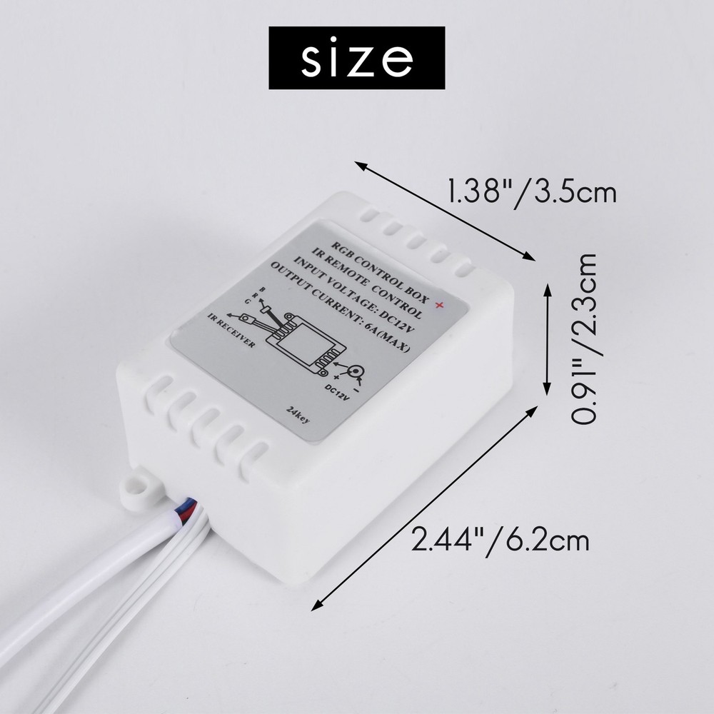 LED RGB Controller Control IR 24 keys white 12V J2N69096