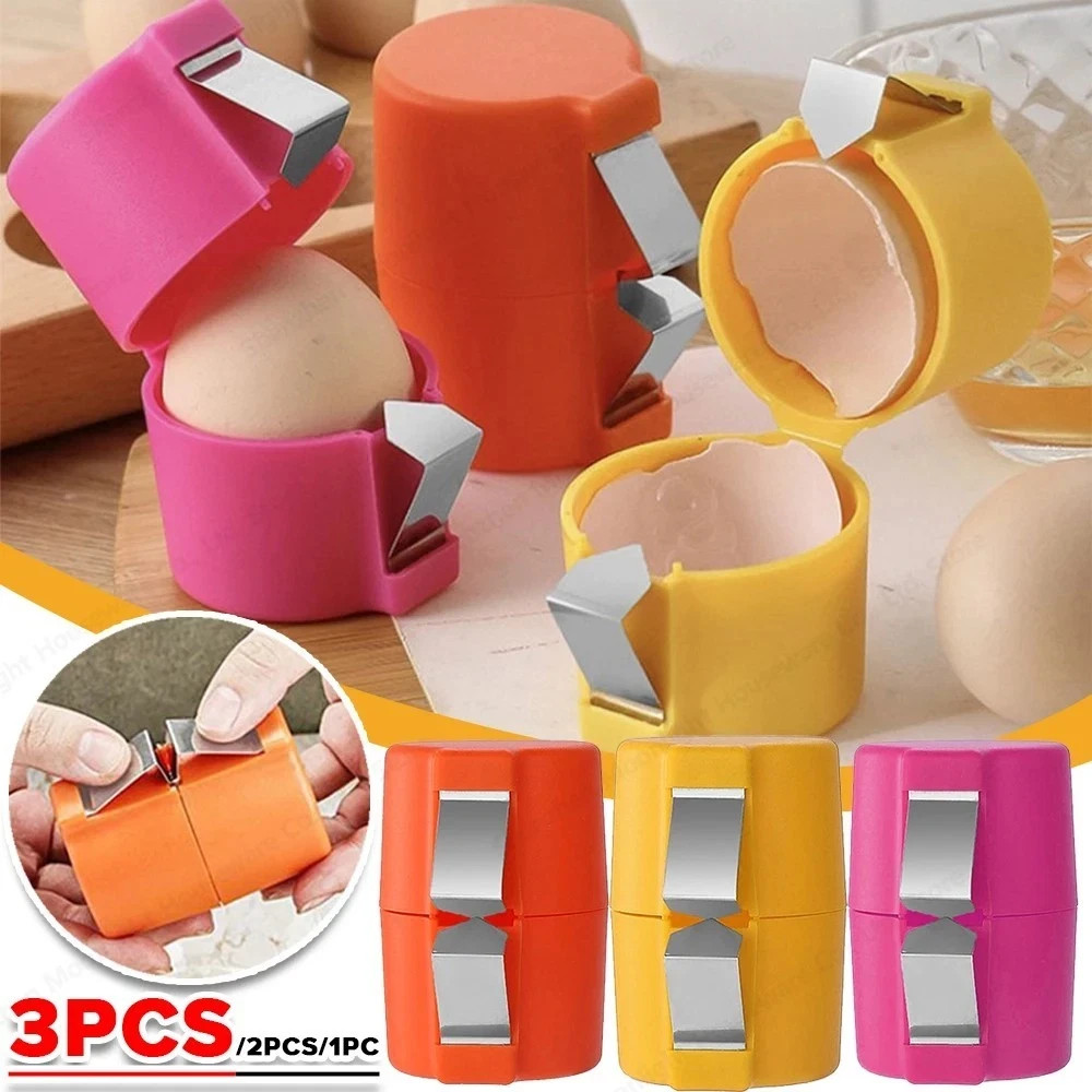 3 PCS Egg Shell Opener Egg Separator for Raw Eggs,Hard Boiled Egg Peeler Egg Cub