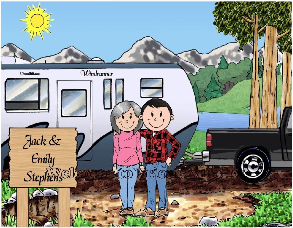 Personalized Travel Trailer (Camper) Picture - Makes a great gift!