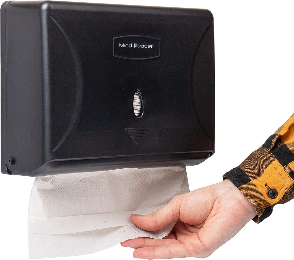 Wall Mounted Black Paper Towel Dispenser Quick Easy Installation Efficient De...