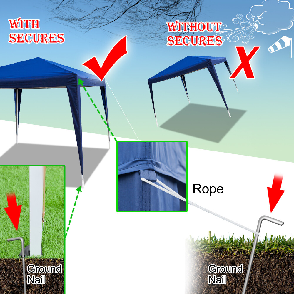 3x 3m Practical Waterproof Right-Angle Folding Tent Blue