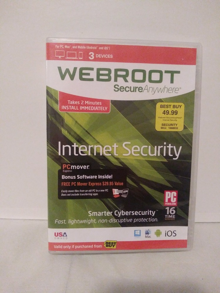 Webroot SecureAnywhere Internet Security - Full Version for Windows & Mac WBR00…