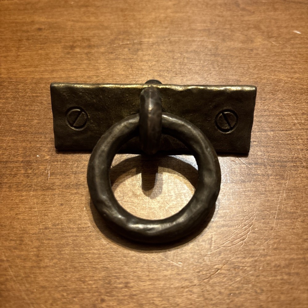Hammered Brass Drawer Pull Mission - Antique Copper Finish WITH 4 Drawer pulls