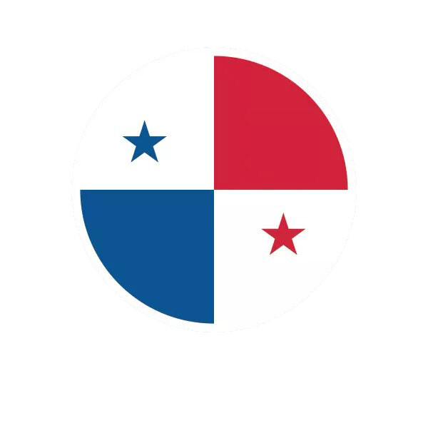 Round Panamanian Flag Sticker Decal