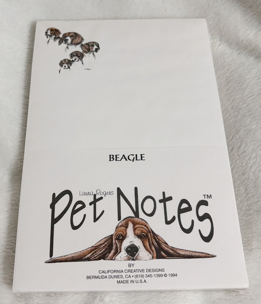 Laura Rogers Pet Notes, Beagle Dog Note Pad Set