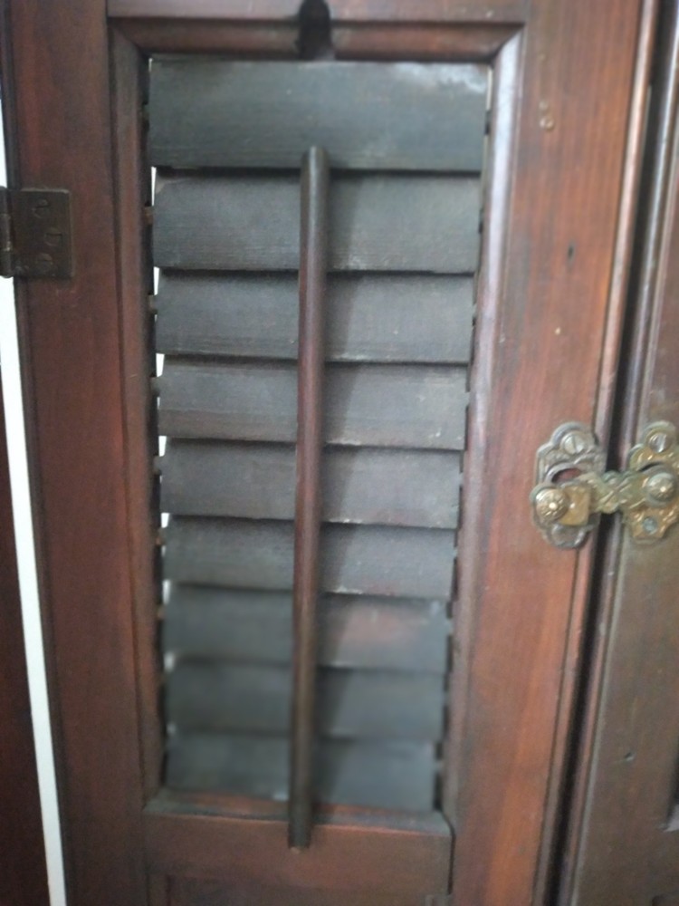 Antique Bi-Fold Solid Wood Victorian Louver Window Shutters Rustic Decor