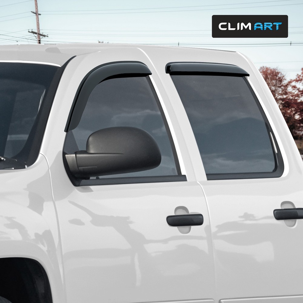 Rain Guards Vent Visors Shade for 07-13 Chevy Silverado Crew Cab SHATTERPROOF