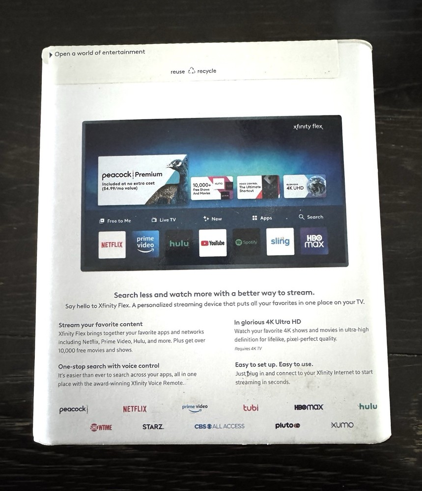 NEW Xfinity Flex Streaming TV Box 4K w/ Remote