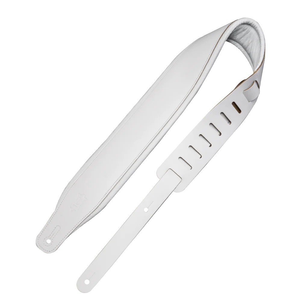 Levy's 3" Amped Leather Guitar Strap - White