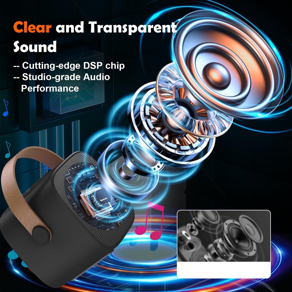 Bluetooth Karaoke Machine for - Mini Karaoke with 2 Wireless Microphone, Voic...