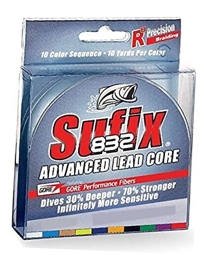 832 Lead Core, metered Multi-Colored (12 pound/100 Yard Spool)