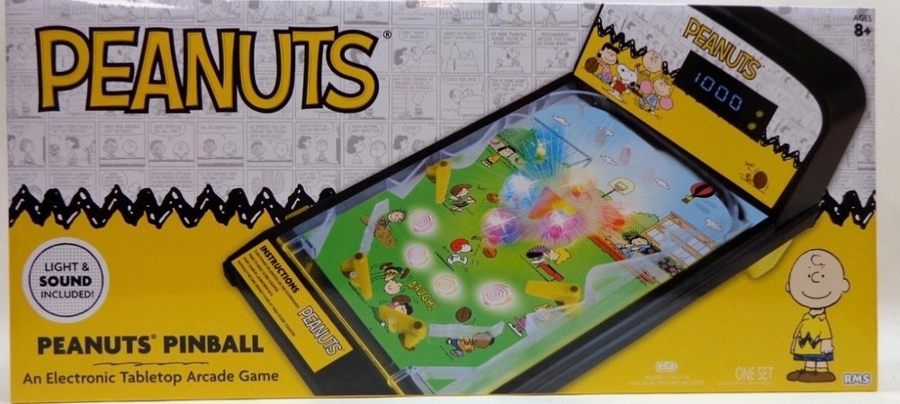 Peanuts SNOOPY Electronic Tabletop Arcade Game PINBALL Machine w/ Lights & Sound