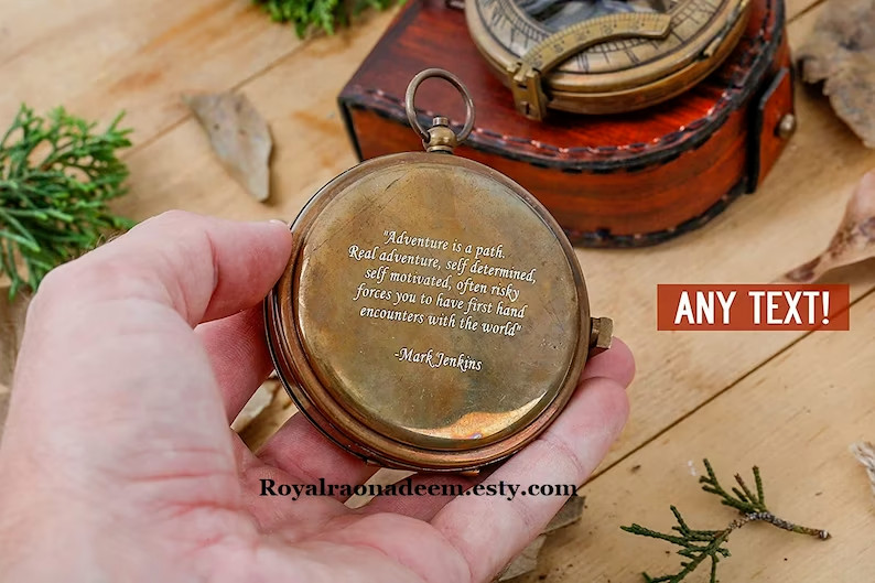 Compass Personalized Engraved Compass Christmas Gift Vintage