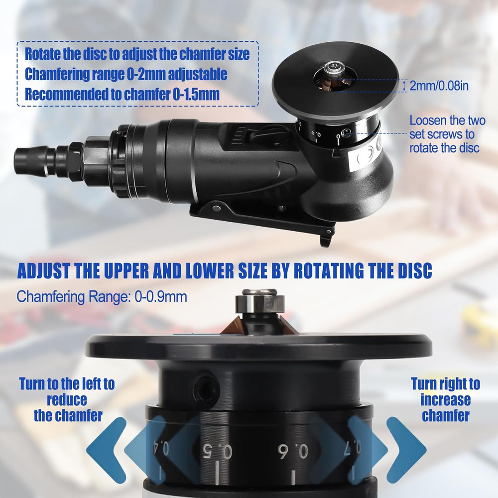 Pneumatic Chamfering Tool Handheld, Mini Air-Powered Chamfering Machine Trimming