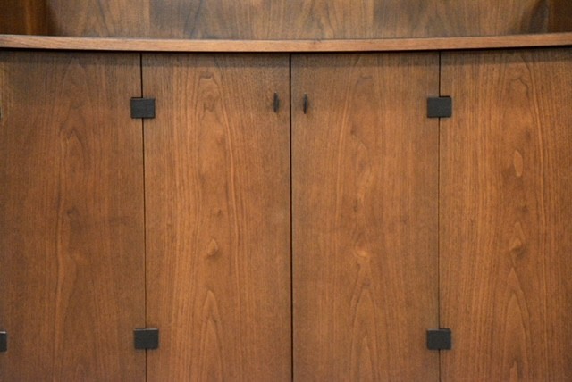 Refinished Walnut Bar by Milo Baughman for Directional
