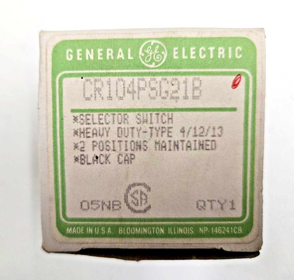 General Electric CR104PSG21B Oiltight Selector Switch