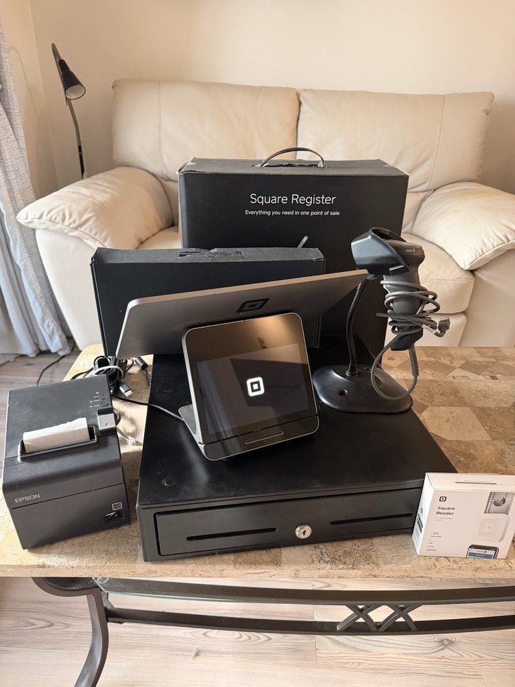 Square POS System FULL SET w/ Display, Scanner, Drawer, Printer, Card Reader
