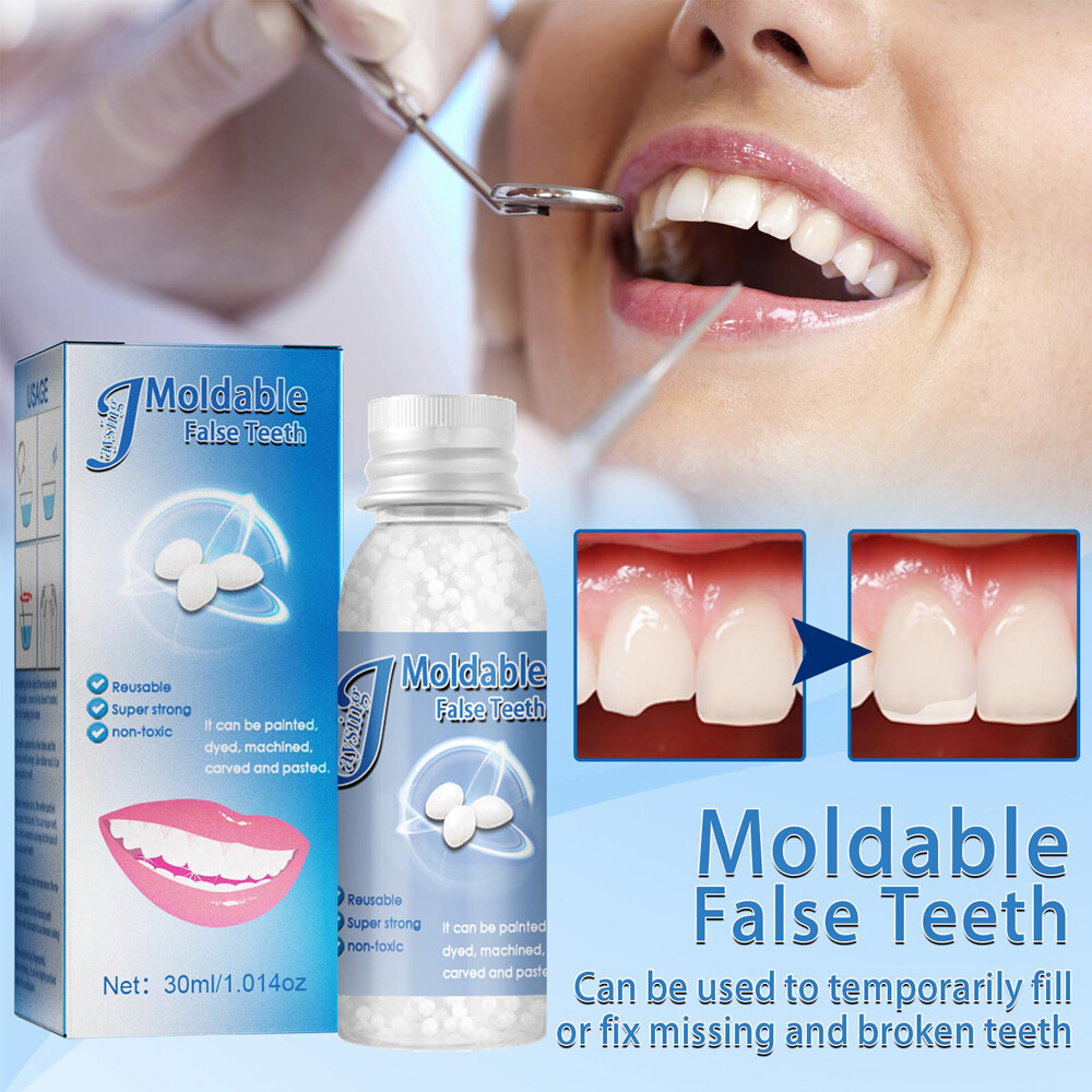 Tooth Repair Granules Temporary Kit Fitting Beads Reusable Moldable False Teeth