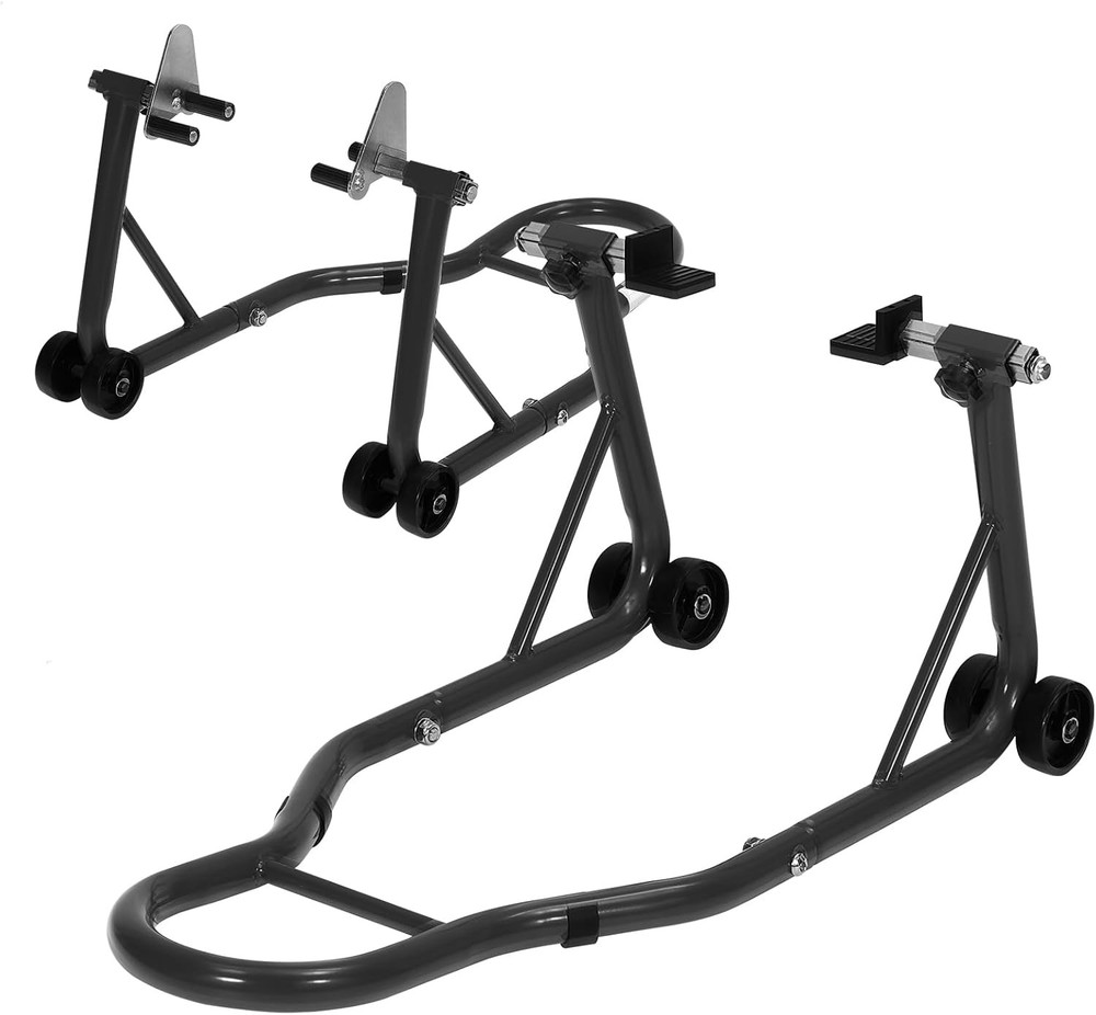 900lbs Motorcycle Front Rear Combo Stand Lift Swingarm Spool Paddock Stand Black