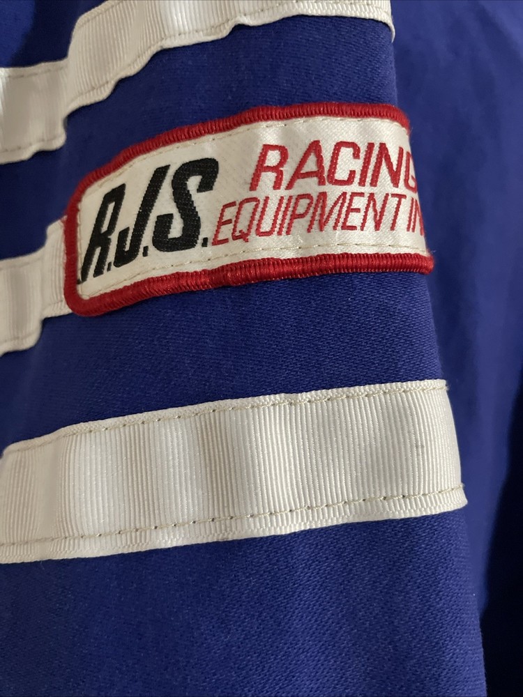R.J.S. Racing Jacket SFI 3-2A/1 Single Layer Blue Size Medium Preowned