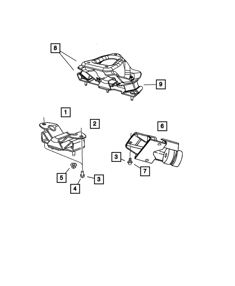 Genuine Mopar Transmission Support Bracket And Insulator 52121774AF