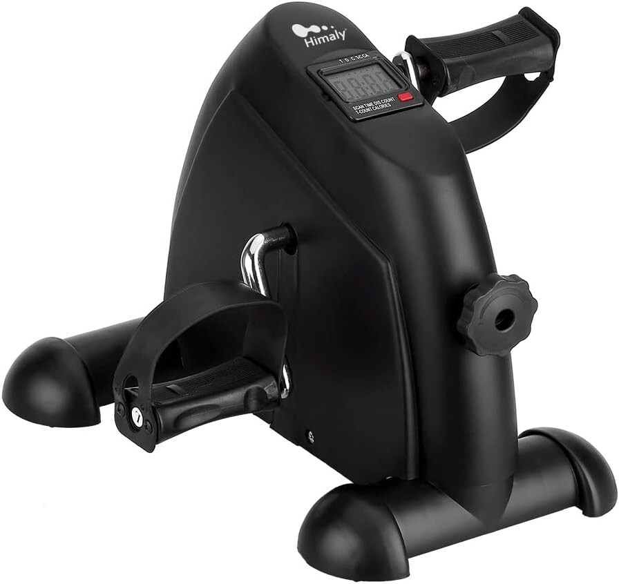 Compact Pedal Exerciser with Adjustable Resistance and Digital Display - Black