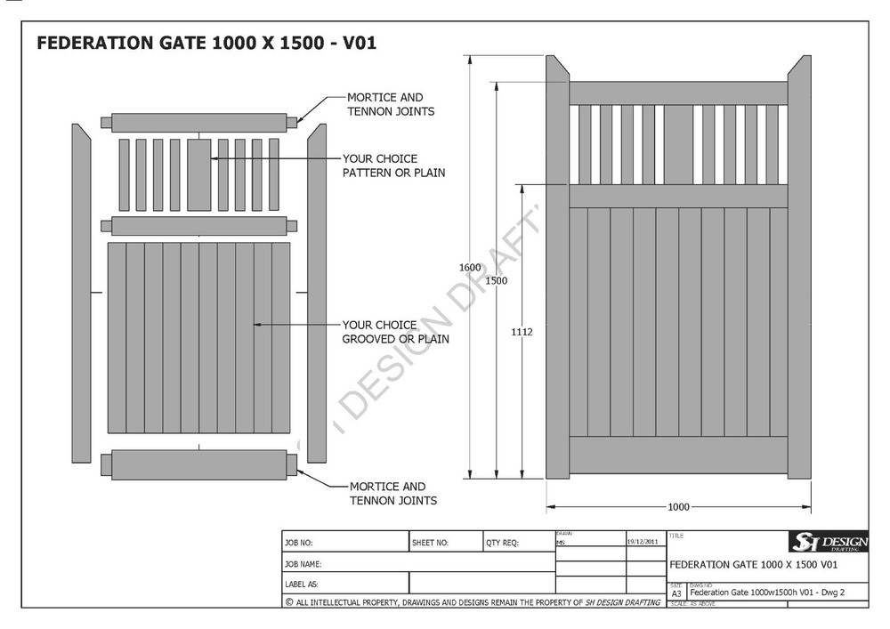 SINGLE & DOUBLE TIMBER GATE "BUILDING PLANS" - MANY SIZES - Make ur Own & Save $