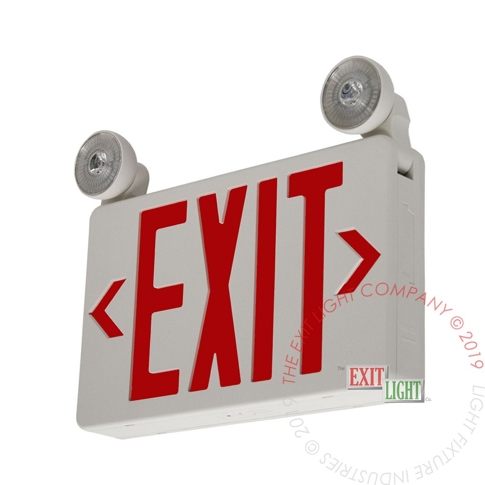 LFI Lights | Red LED Exit Sign Emergency Light Combo | Compact UL COMBOC-R-W-BB