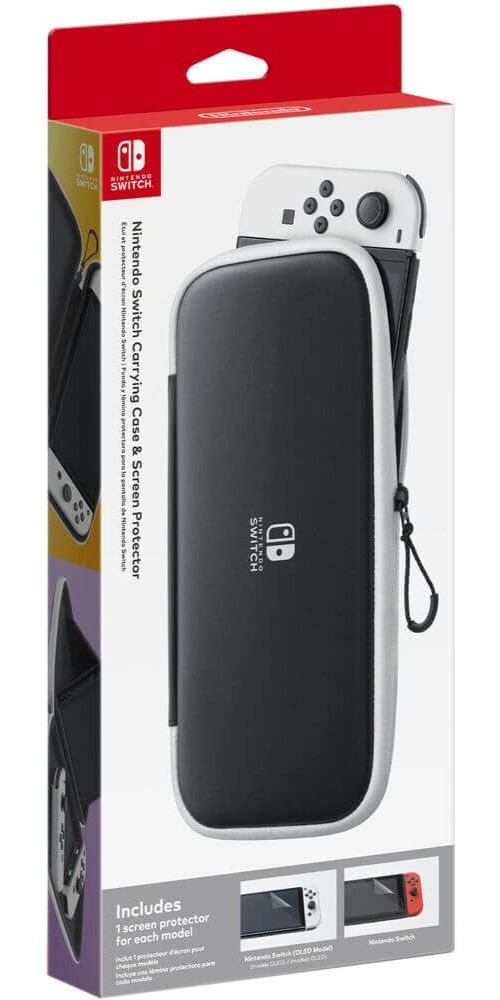 FACTORY SEALED Nintendo Switch Carrying Case & Screen Protector - BLACK & WHITE