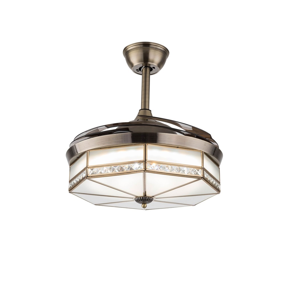Ceiling Fan Light with Remote Control LED Ceiling Light Modern Chandelier GoldUS