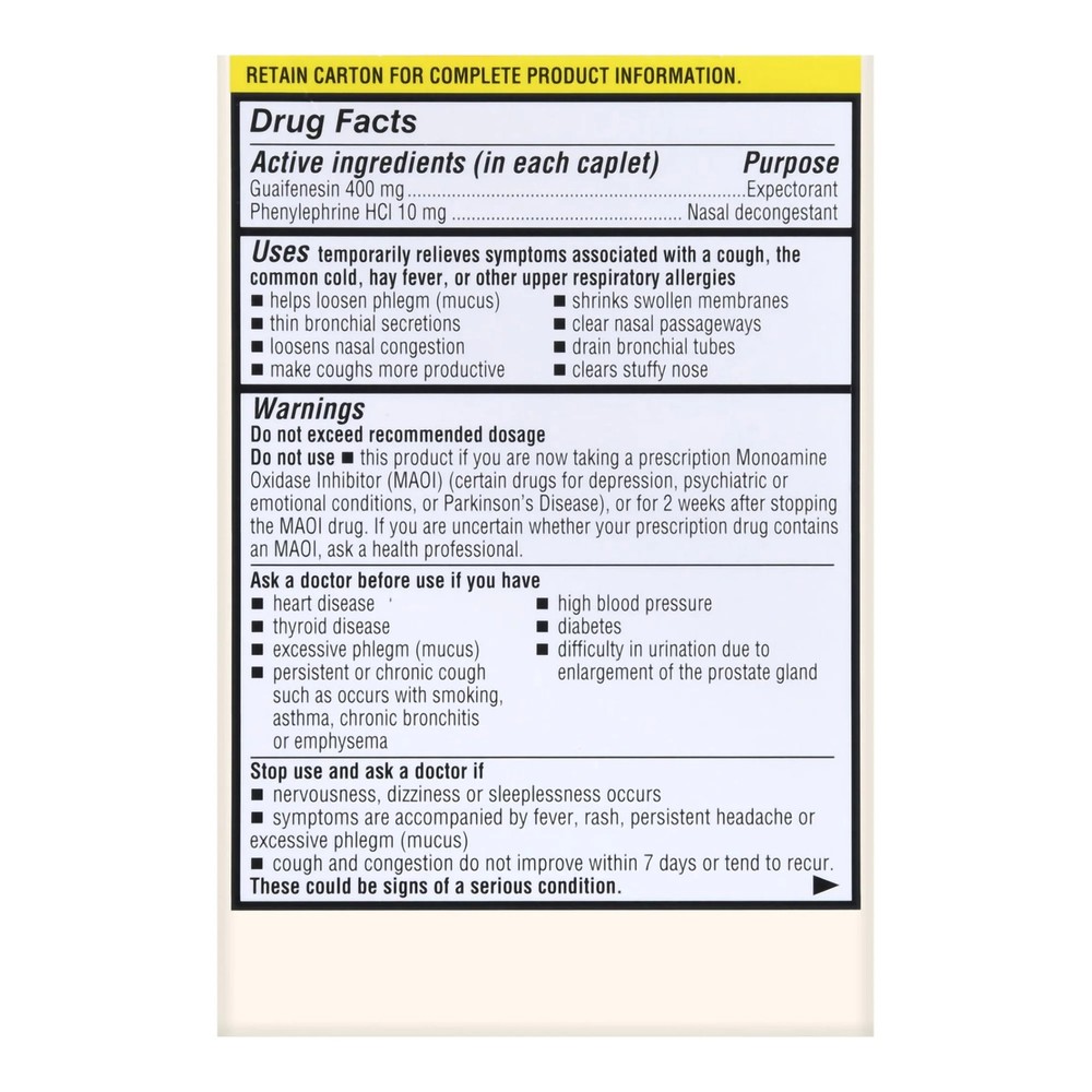 Foster & Thrive Chest Congestion Relief PE Tablets, 50 ct