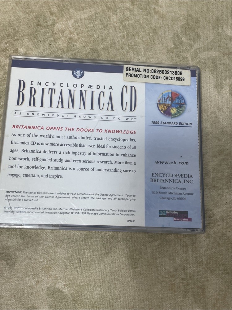 Encyclopaedia Britannica CD 99 PC CDROM Multimedia Edition Kids Learning CD