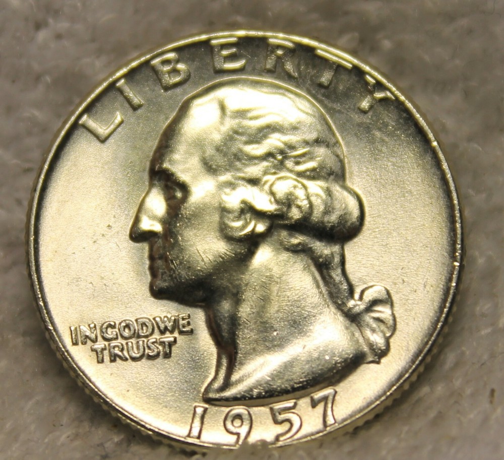 1957D uncirculated washington quarter