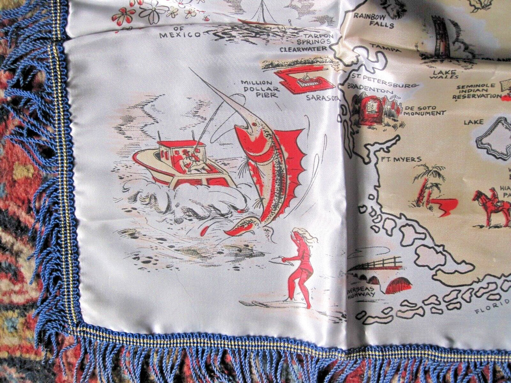WWII Satin Pillowcase - FLORIDA - Beautifully done.