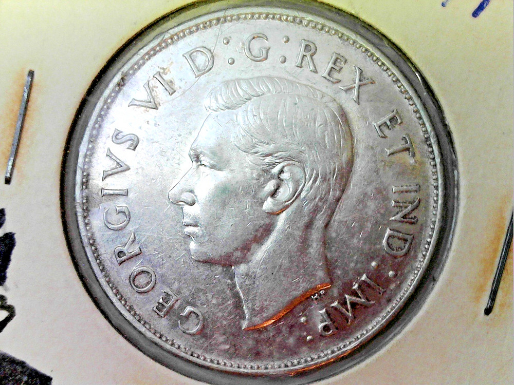 1943 Canada Fifty Cent Coin.