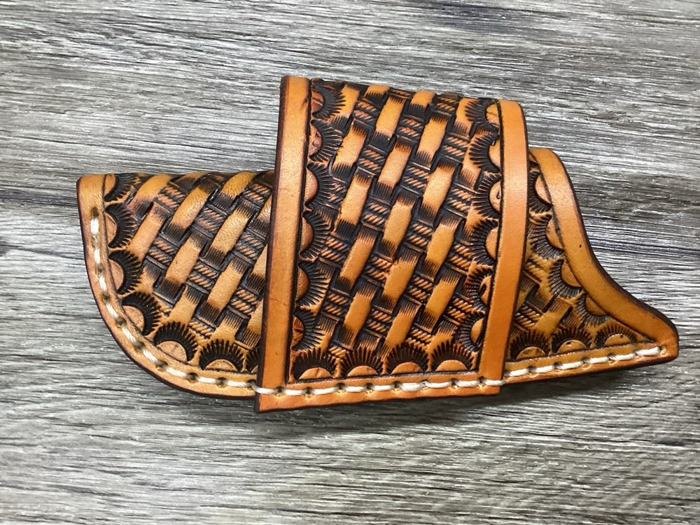 Leather Folding Knife Sheath Horizontal Buck 112 Size (Sheath Only)