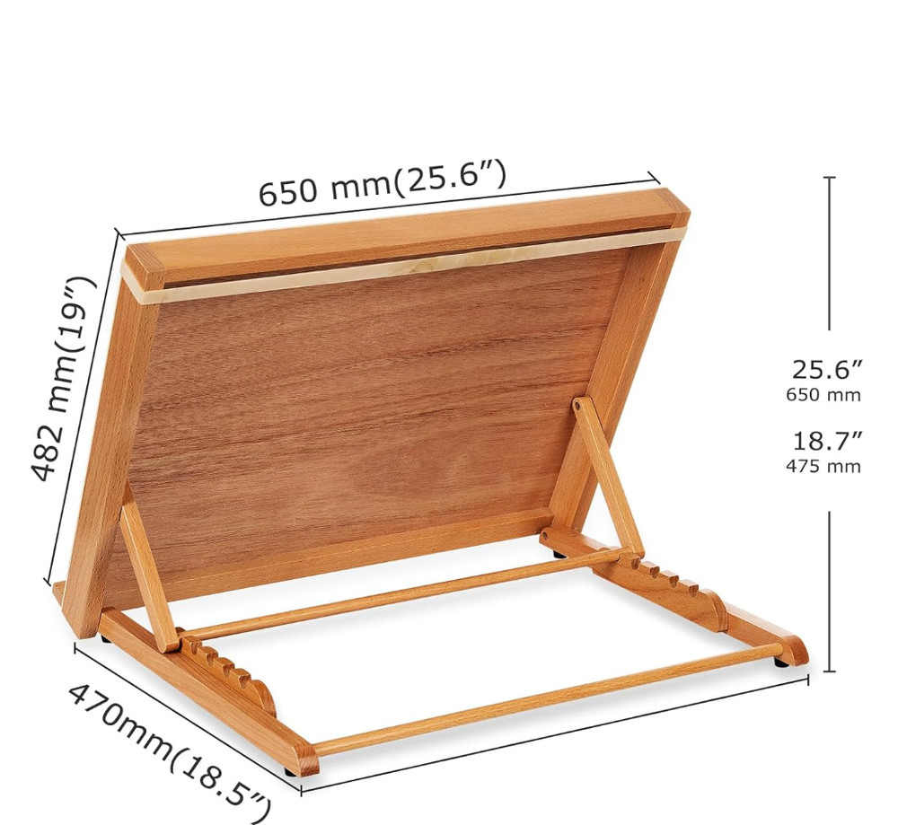 Drawing Sketch Board Adjustable Portable Drafting Table Easel Beechwood 5 positi