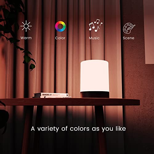 Touch Control Bedside Lamp with Bluetooth Speaker, Dimmable Night Light, Black