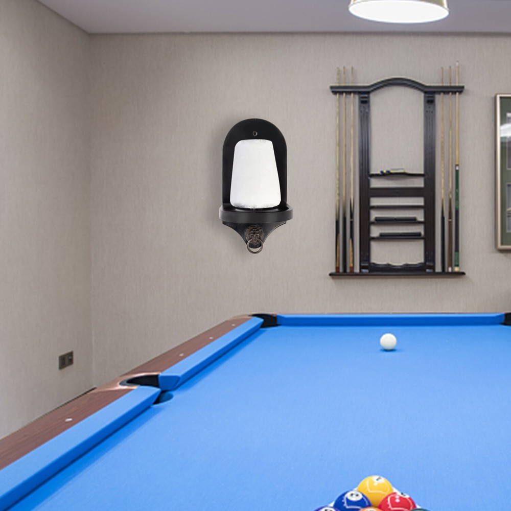 Billiard Wall Mounted Wood Cone Chalk Pool Table Holder - Black