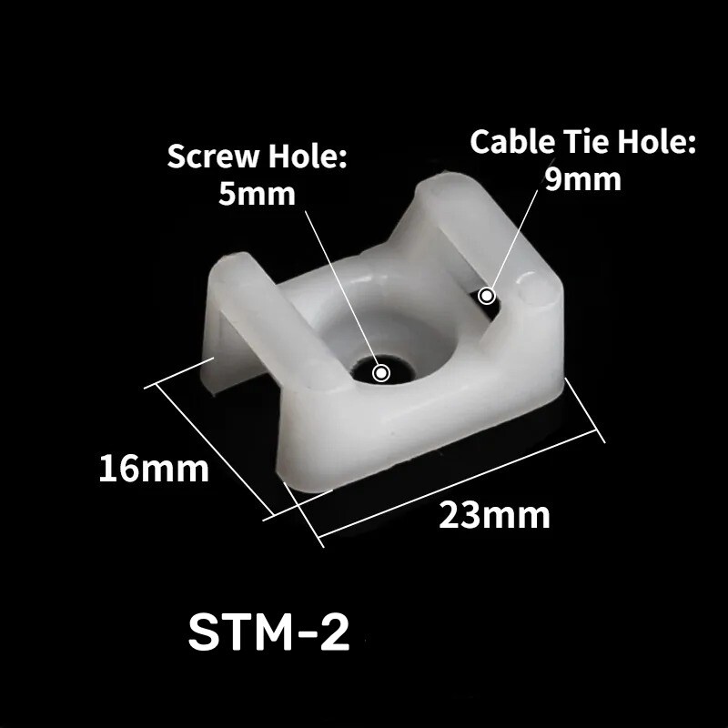 Cable Zip Tie Base Clips, Screw Mount Saddle Cradle Fixing Clips Holders