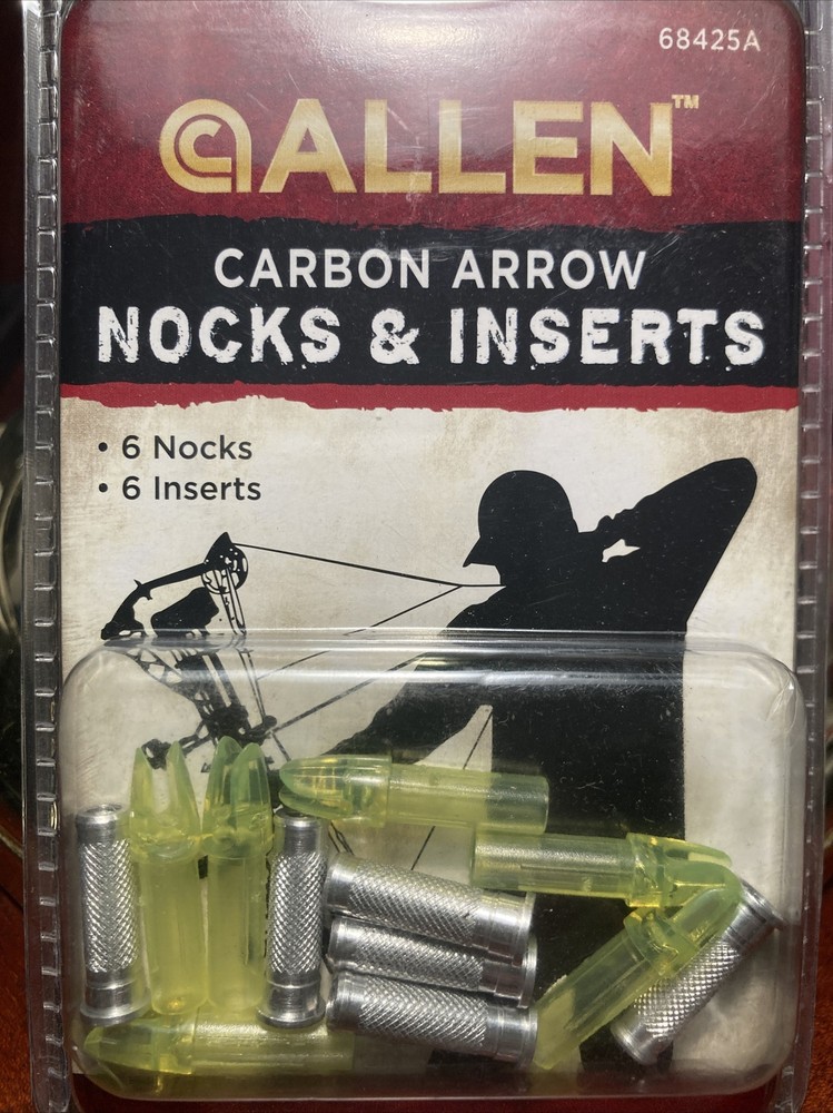 Allen Carbon Arrow Nocks & Inserts 6 Pack