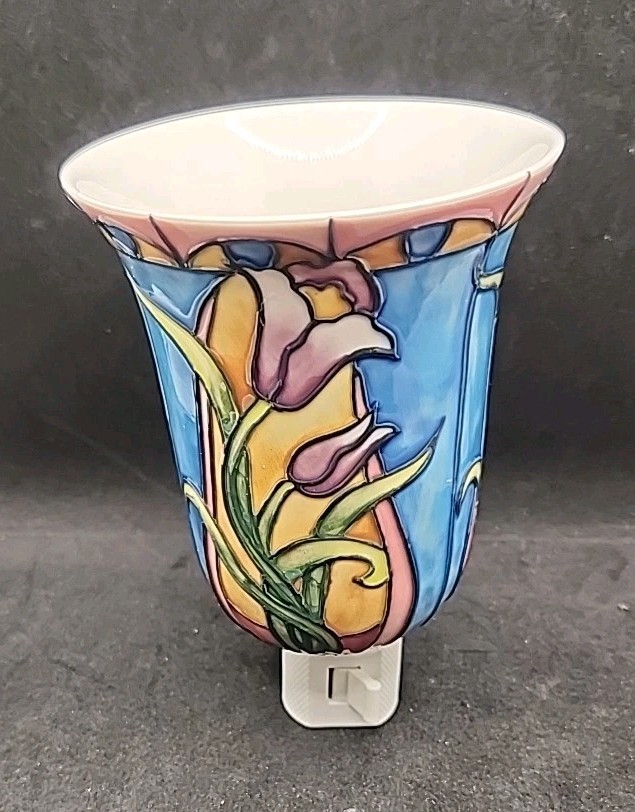 Roman Blue Iris Night Light Porcelain