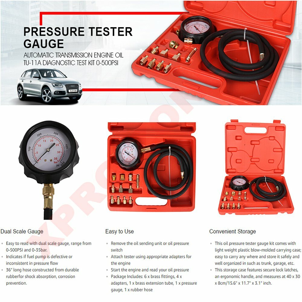 Automatic Transmission Engine Oil Pressure Tester Gauge Diagnostic Tools TU-11A