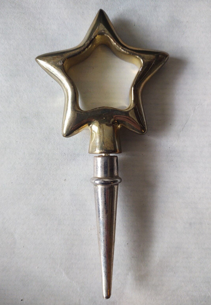 Solid Brass Star & Stainless Steel Perfume Bottle / Flask Stopper