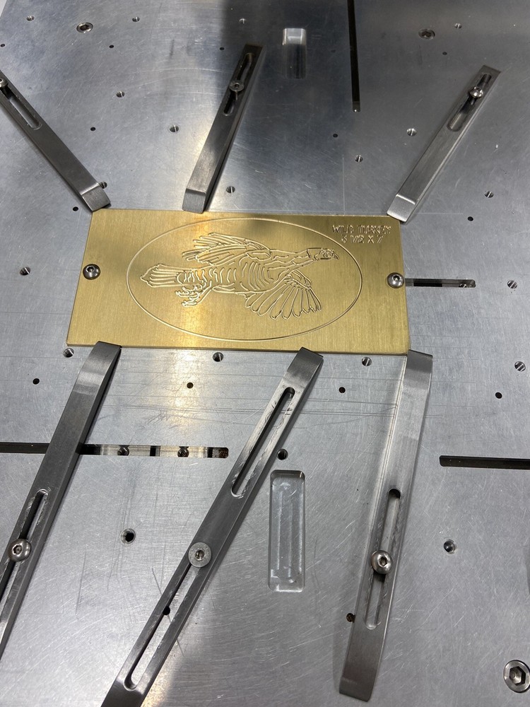 WILD TURKEY SOLID BRASS MASTER ENGRAVING PLATE FOR NEW HERMES FONT TRAY