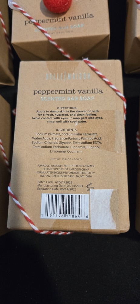 **6 Pack**Belle Madison Peppermint Vanilla Scented Bar Soap