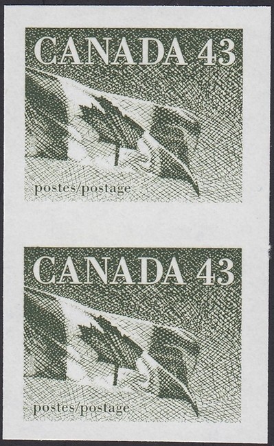 CANADA, 1998. Flag Vertical Imperf Pair 1395a, Weiss Cert, Mint