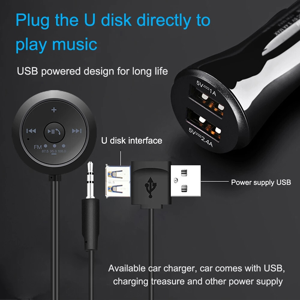 Wireless Handsfree Bluetooth Adapter FM Transmitter Car MP3 Music Audio Player
