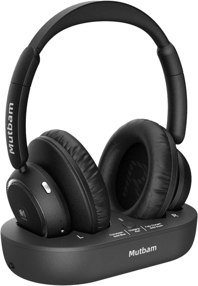 Mutbam M1 Bluetooth Wireless Headphones with Transmitter Charging Base