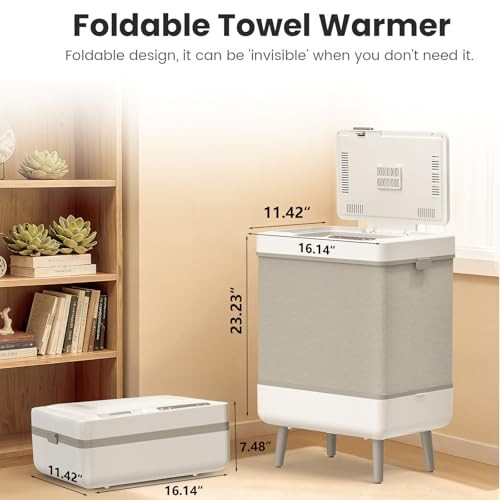 Electactic Towel Warmer for Bathroom, 35L Large Foldable, White